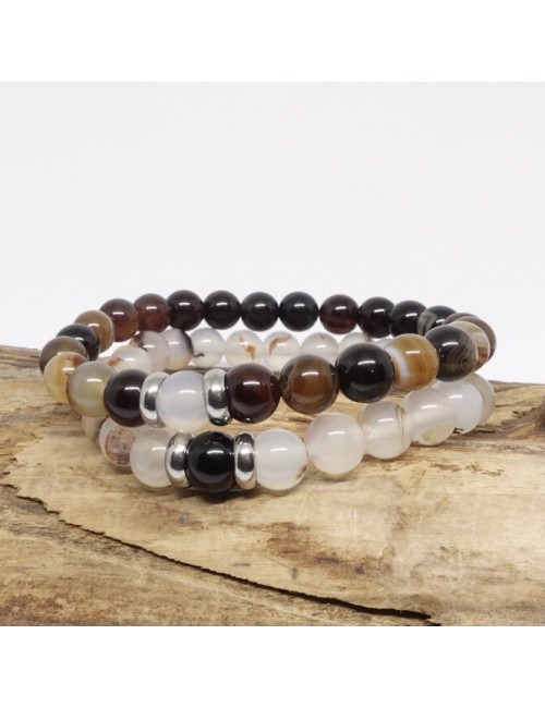 Un bracelet pour LUI et un bracelet pour ELLE en pierre agate