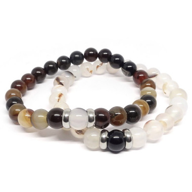 copy of Aigue-marine et onyx, bracelet homme