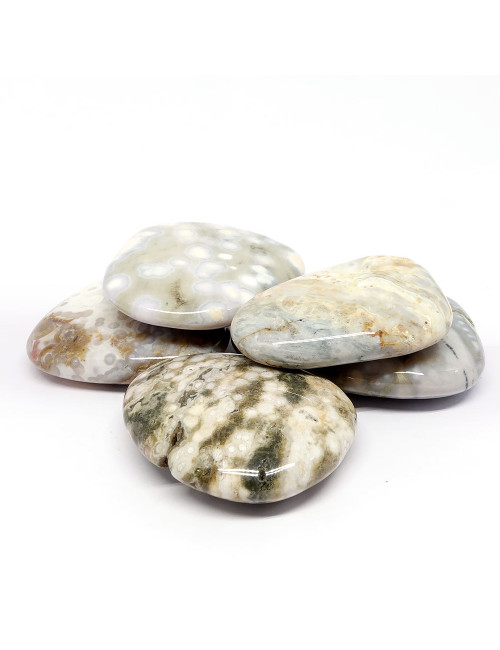 Galet plat en jaspe océan orbiculaire