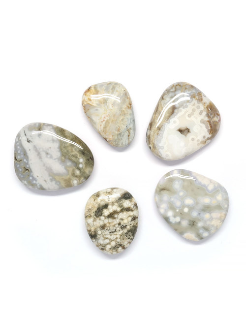 Galet plat en jaspe océan orbiculaire