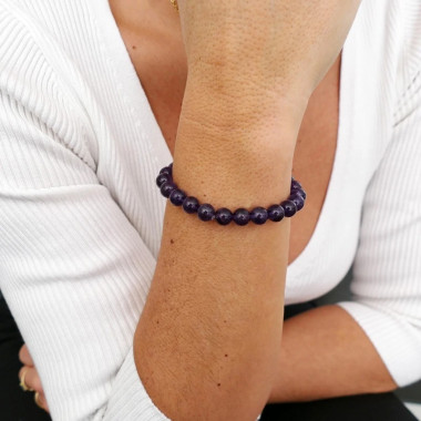 Bracelet en améthyste facettée