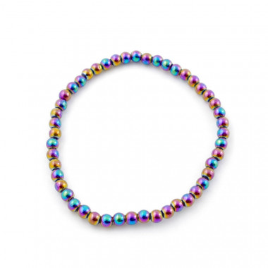 Hématite titane arc-en-ciel, Bracelet extensible 4 - 6 ou 8 mm