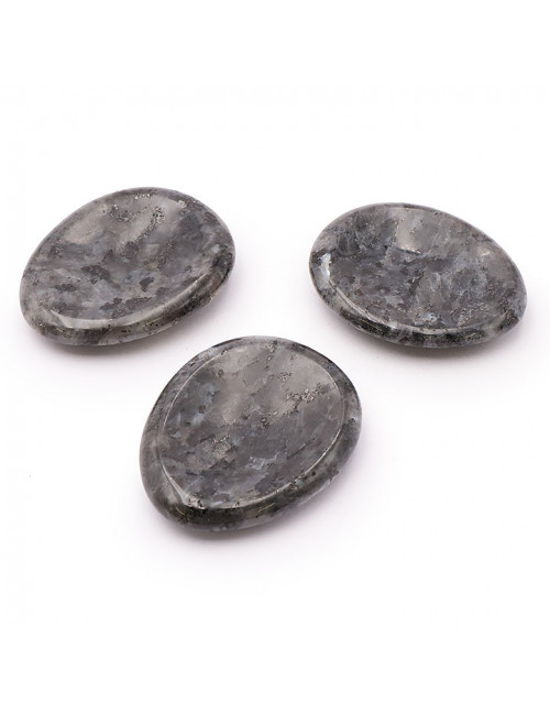 Galet pouce anti-stress Larvikite pierre semi précieuse