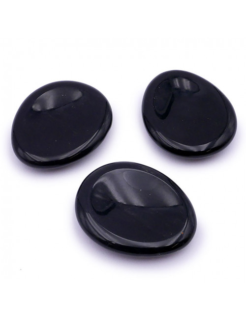 Galet pouce anti-stress Obsidienne noire