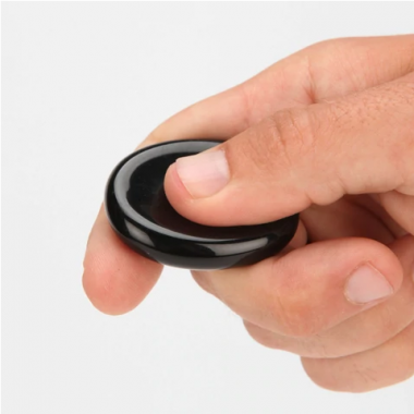 Galet pouce anti-stress Obsidienne noire