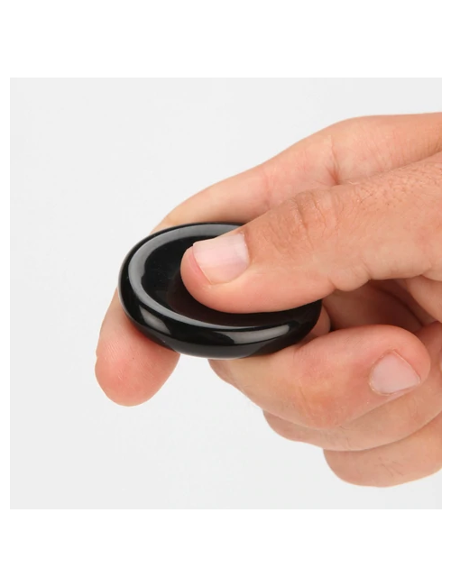 Galet pouce anti-stress Obsidienne noire