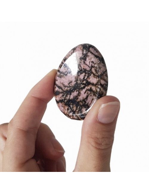 Galet pierre pouce en rhodonite