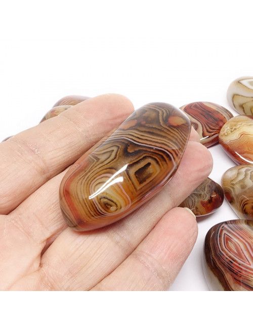 Agate bandée , Galet plat - Taille L