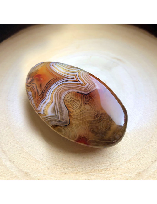 Agate bandée , Galet plat - Taille L