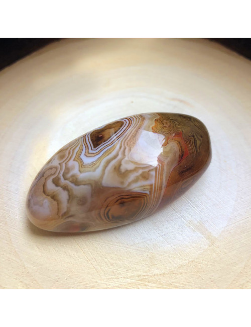 Agate bandée , Galet plat - Taille L