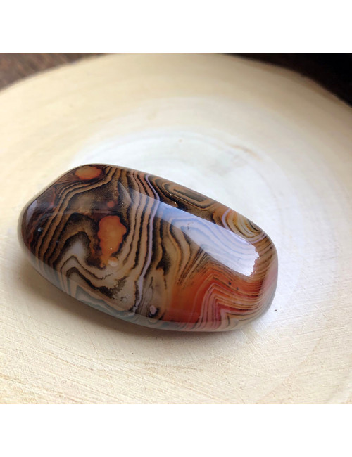 Agate bandée , Galet plat - Taille L