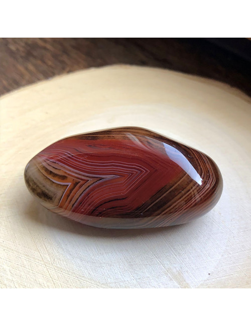 Agate bandée , Galet plat - Taille L