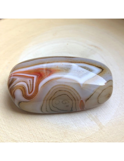Agate bandée , Galet plat - Taille L
