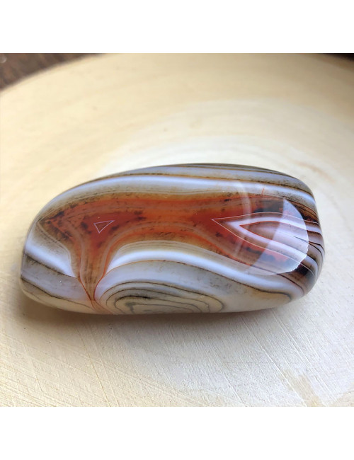Agate bandée , Galet plat - Taille L