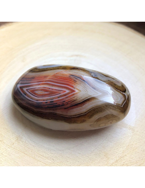 Agate bandée , Galet plat - Taille L