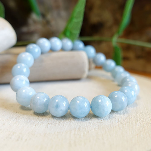 Aigue-marine, Bracelet extensible 8 mm