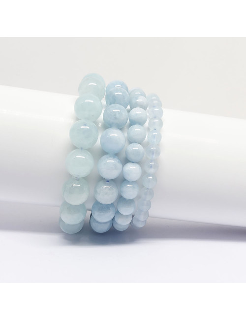 Aigue-marine, Bracelet extensible 10 mm