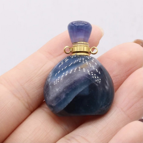 Collier En Fluorite Naturelle Bleu-vert Avec Laiton Doré 18ct - Marque Rosemimosa, Neuf Avec étiquettes