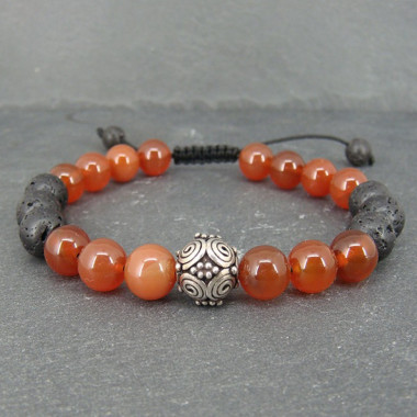 Bracelet homme oeil de tigre et hématite