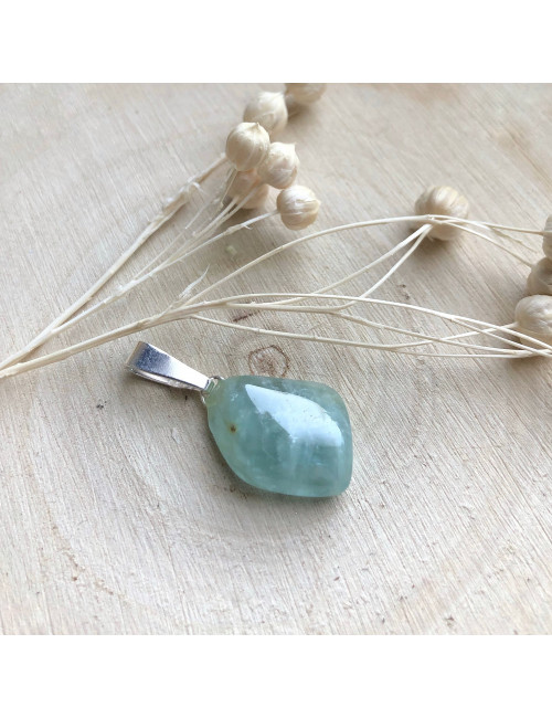 Pendentif Aigue-marine sur chaîne - Qualité extra