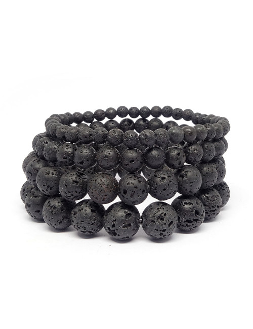 Bracelet extensible en Pierre de lave