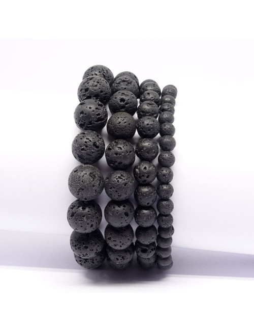 Bracelet extensible en pierre de lave