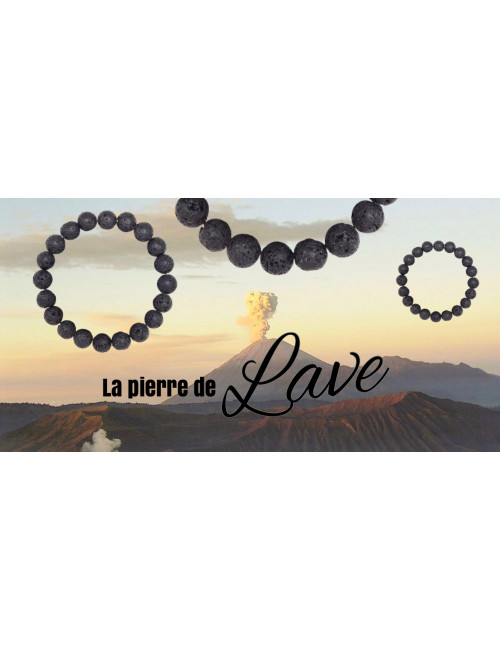 Pierre de Lave forme losange montée en pendentif