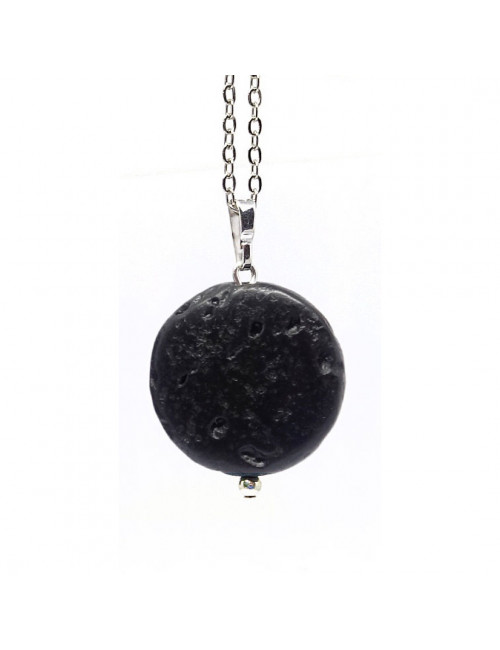 Pierre de Lave losange montée en pendentif