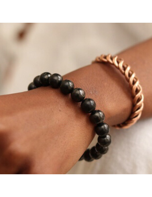 Bracelet extensible e pierre de shungite