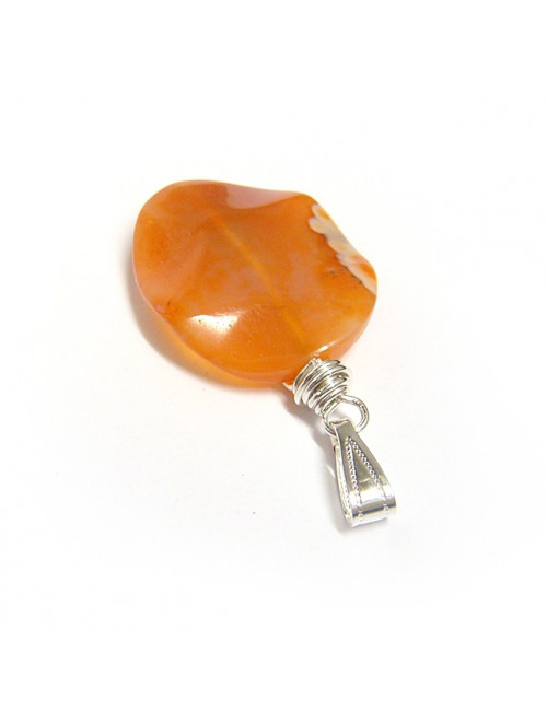 Pendentif cornaline "feuille"