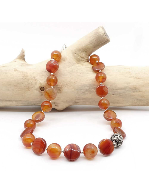 Collier création en PIERRE de cornaline