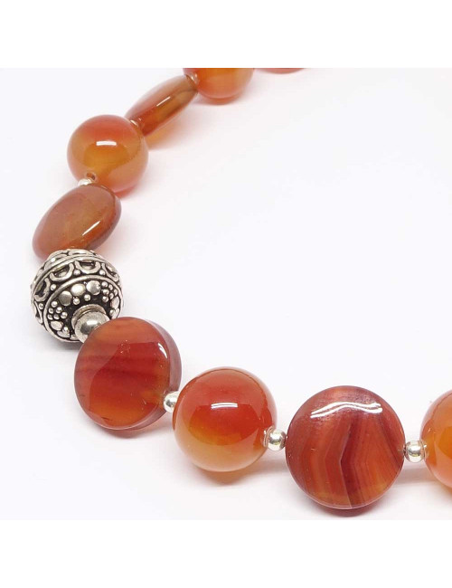 Collier création en PIERRE de cornaline