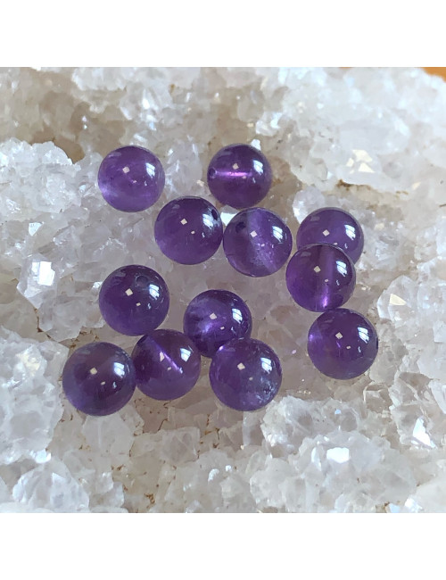 Améthyste ⌀ 6 mm, 12 perles