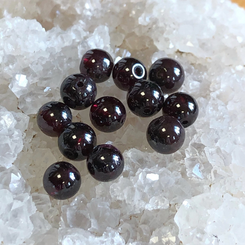 Grenat ⌀ 6 mm, 12 perles