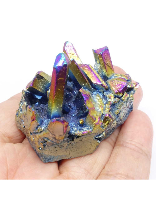 Druse de quartz titane arc-en-ciel, ce minéral nous provient d'USA.