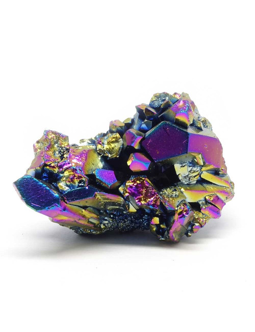 Druse de quartz titane arc-en-ciel