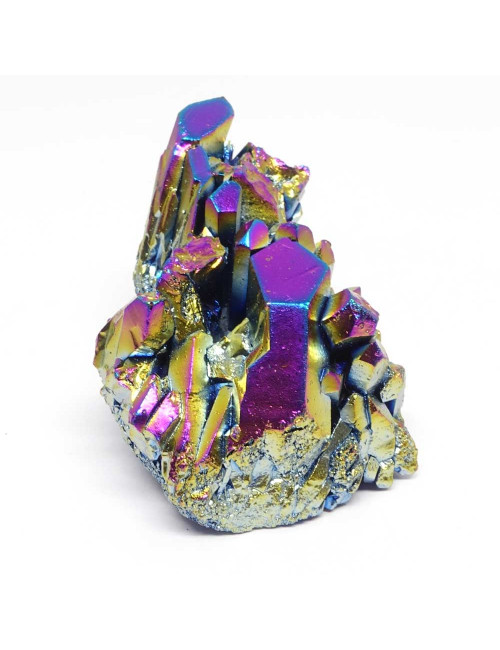 Druse de quartz titane arc-en-ciel
