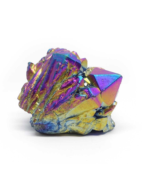 Ce minéral nous provient d'USA, Druse de quartz titane arc-en-ciel