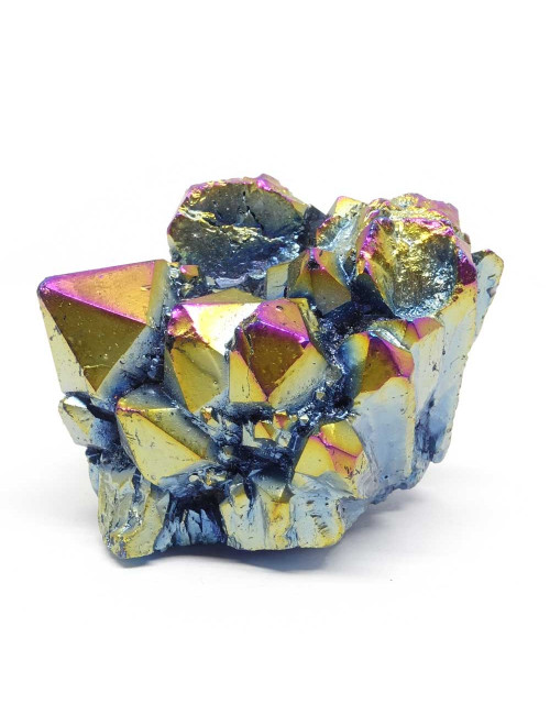 Ce minéral nous provient d'USA, Druse de quartz titane arc-en-ciel