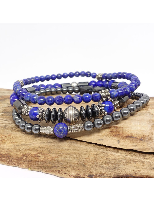 Hématite et lapis lazuli