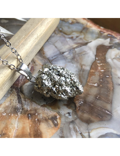 Pendentif pyrite brut du Pérou