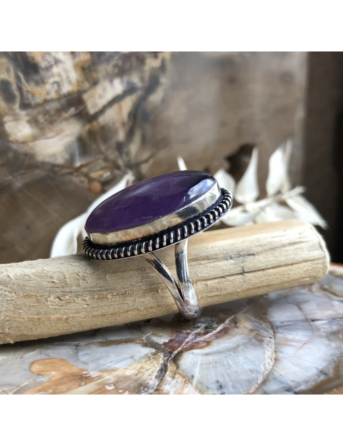 Bague en argent et en pierre fine