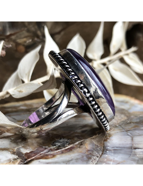 Bague en argent et en pierre fine