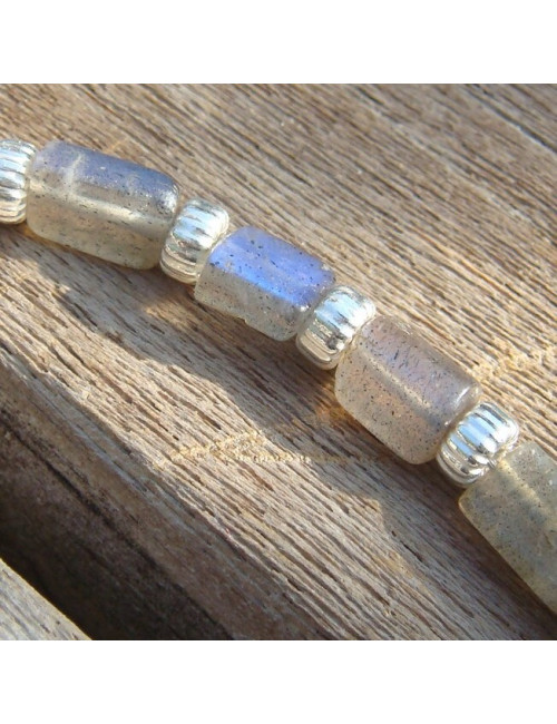 Bracelet labradorite et perle d'eau douce