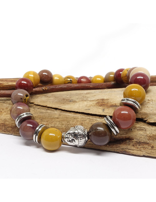Bracelet bien-être bouddha en PIERRE Mokaïte