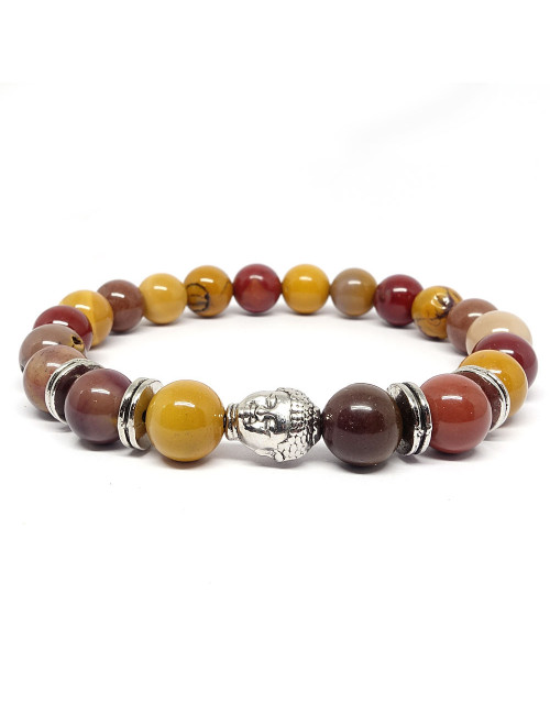 Bracelet bien-être bouddha en PIERRE Mokaïte