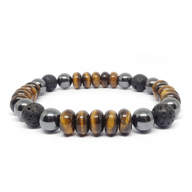 copy of Bracelet homme oeil de tigre et hématite