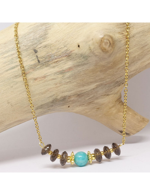 Quartz fumé et amazonite