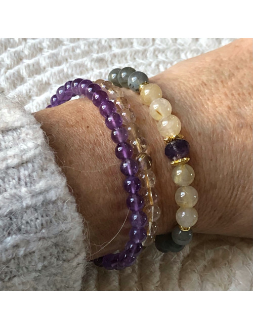 Bracelet extensible pierres naturelles – Gold Filled