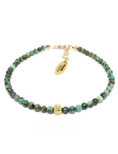Bracelet fin EN PIERRE turquoise africaine.